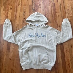 Blue Sky Inn Hoodie Cream Baby Blue Size XL